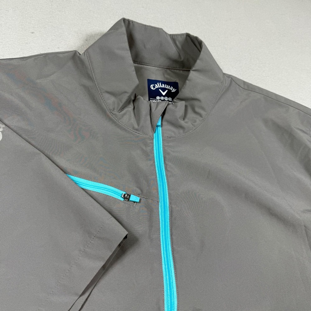Callaway Weather Series Mens XXL Grey Quarter Zip Short Sleeve Golf Windbreaker